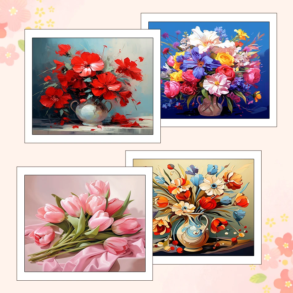 

RUOPOTY Paintings For Painting By Numbers Flowers Color Markers 40X50cm Pictures By Numbers Drawing Canvas Art Painting Diy Set