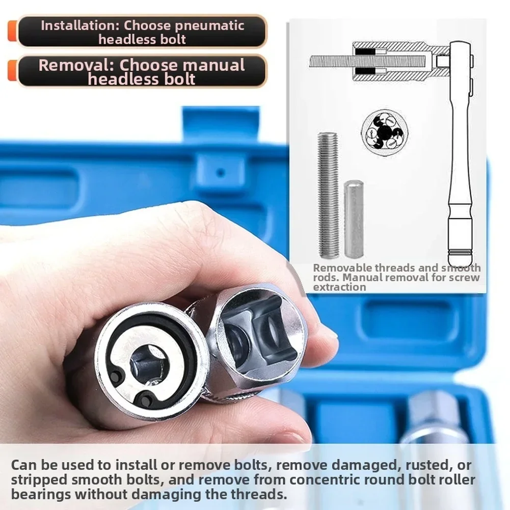 4 Pieces Stud Extractor Set Broken Stud Removal Socket Metric Stud Remover Tool Stud Puller Sockets 6/8/10/12mm