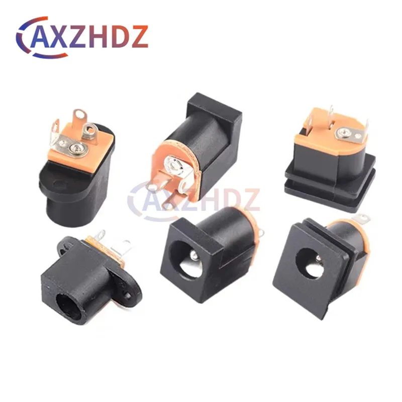 10PCS 3Pin Adapter DC-012/015/017 DC Power Jack Socket Connector DC017 5.5*2.1mm 5.5X2.5MM Socket 180 Feet Vertical DC-015