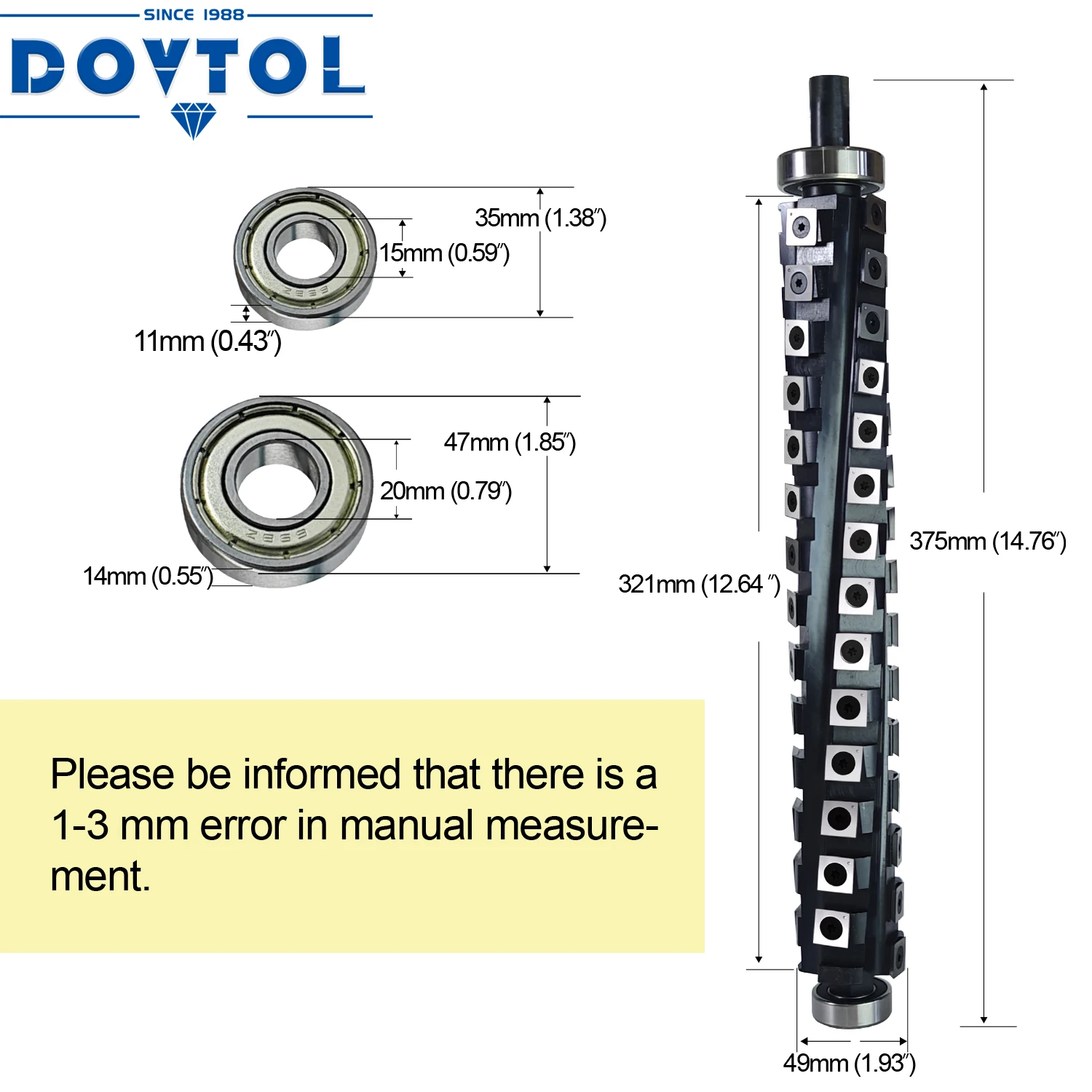 DW733 / DW734 Винтовая спиральная режущая головка для строгального станка Dewalt, толщиночного станка