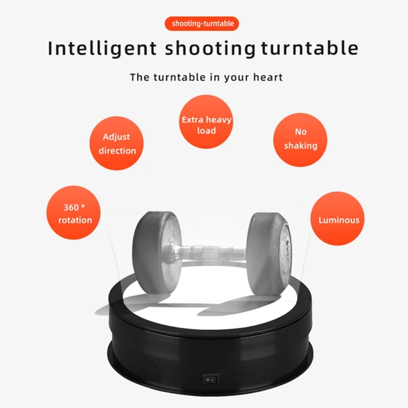 20Cm Motorized Rotating Display Stand Rotating Turntable 10Kg/22Lbs Load Capacity 360°Rotatable Display Turntable
