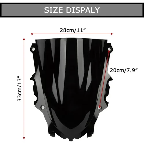 Imagen 2 del producto Parabrisas de motocicleta de doble burbuja para Yamaha YZF R3 R25 2019 2020 2021 2022 2023, Deflector de viento para parabrisas delantero