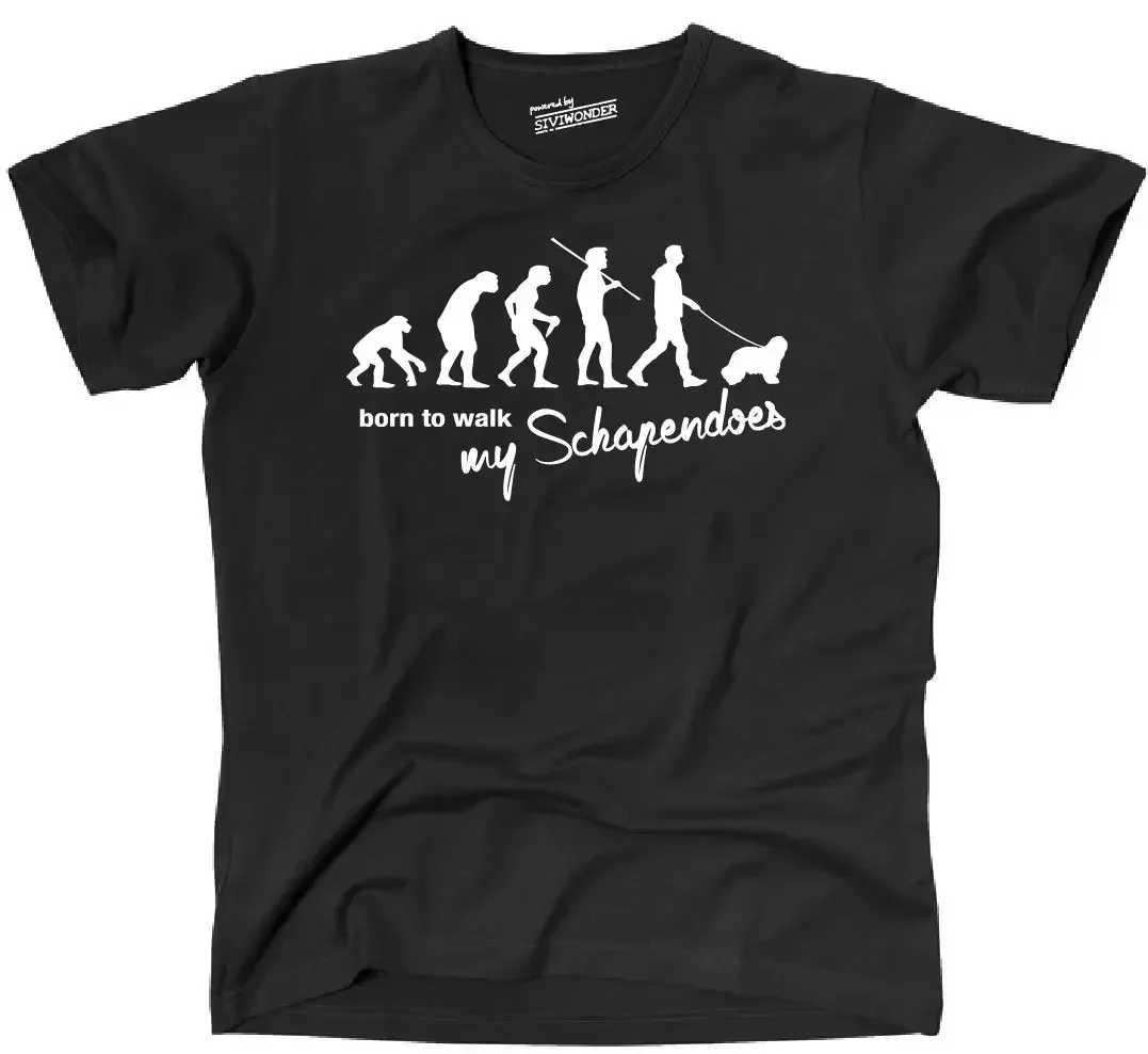 2019 Flash Slim Fit Crew Neck Evolution Schapendoes Born To Walk Hunde Hund Siviwonder T-shirts décontractés