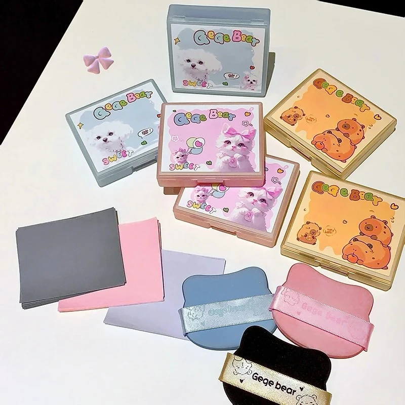 100PCS/Box Cartoon Face Oil Blotting Paper Matting Face Wipes Facial Cleansers Oil Control Oil-absorbing Face Cleaning Tools New