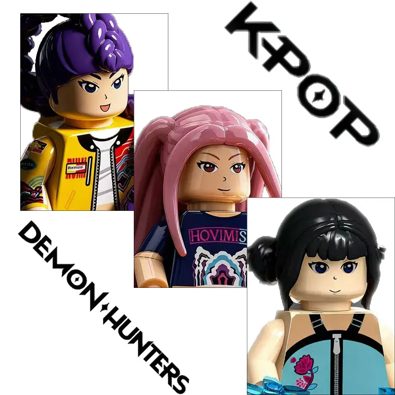 

Горячие игрушки 2025 года 731OPQ HUNTR/X Solo выравнивающие строительные блоки, мини-фигурки, аксессуары, подарки на Хэллоуин, Рождество для детей