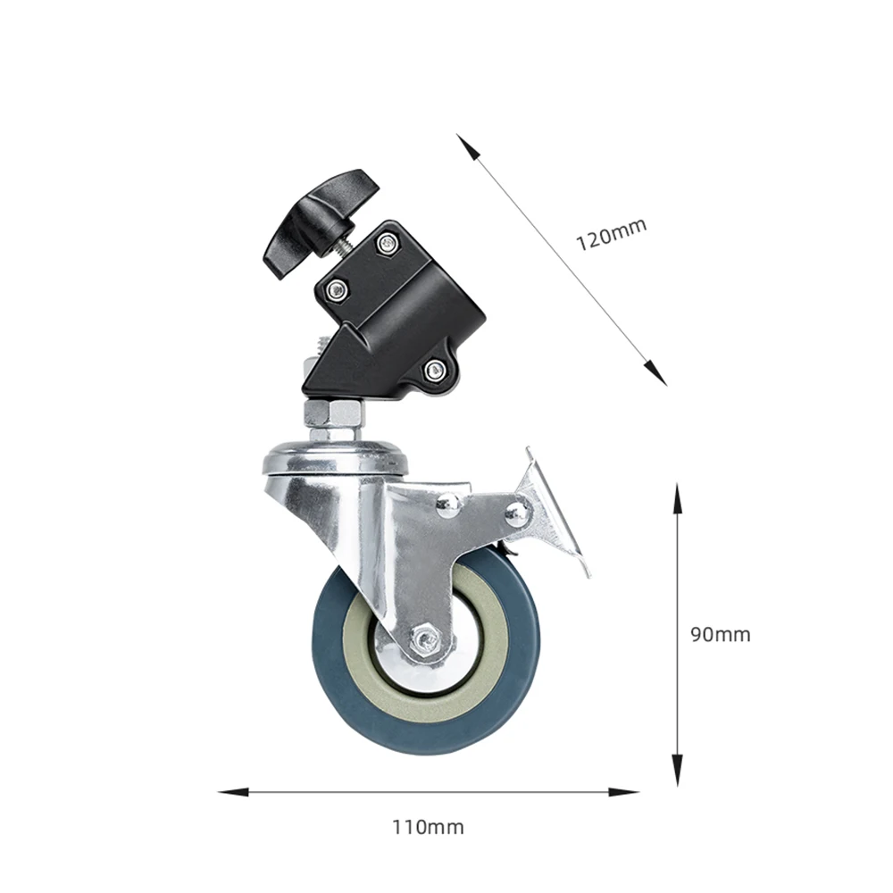 22cm Studio PRO Professional Swivel Caster Wheel Set of 3 for Light Stands