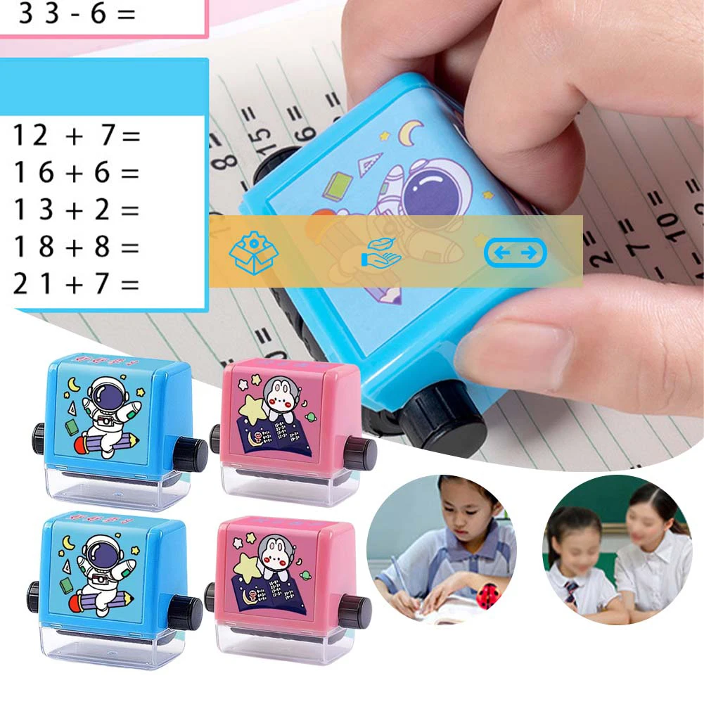 Tampons roulants d'entraînement d'addition et de soustraction pour enfants, 2 en 1, paquet de 4