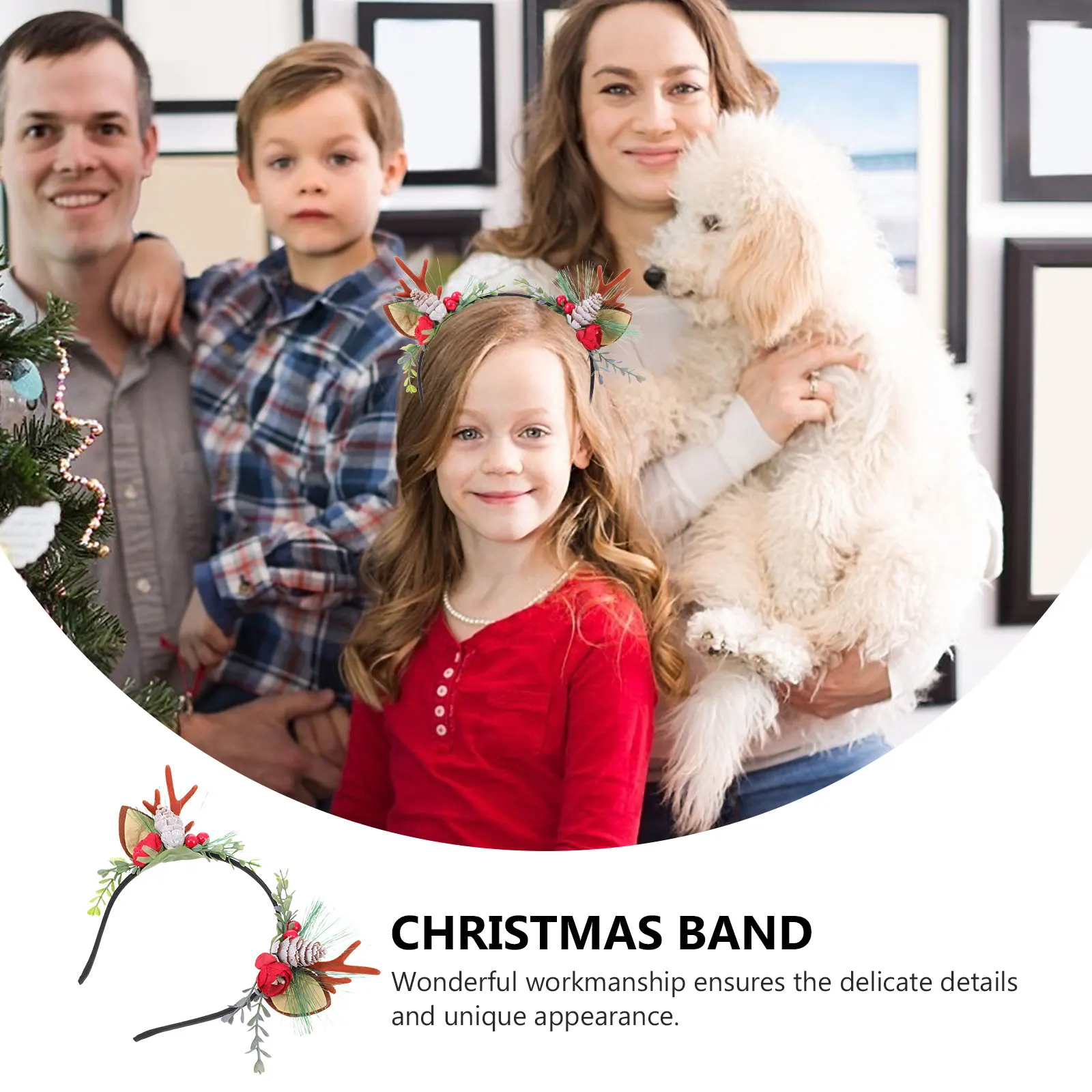 

1pc Elk Antler Headband Premium Material Simple Design For Christmas Party Costume Photo Prop Xmas Gift Hair Decor Party