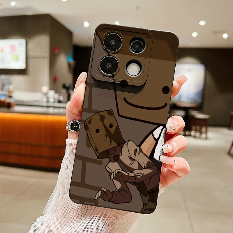 Cartoon Box Man Pattern Silicone Case For Xiaomi Redmi Note 13 12 Pro Plus 12S 11S 11 10S 10 Redmi 12 13C Shockproof Soft Cover