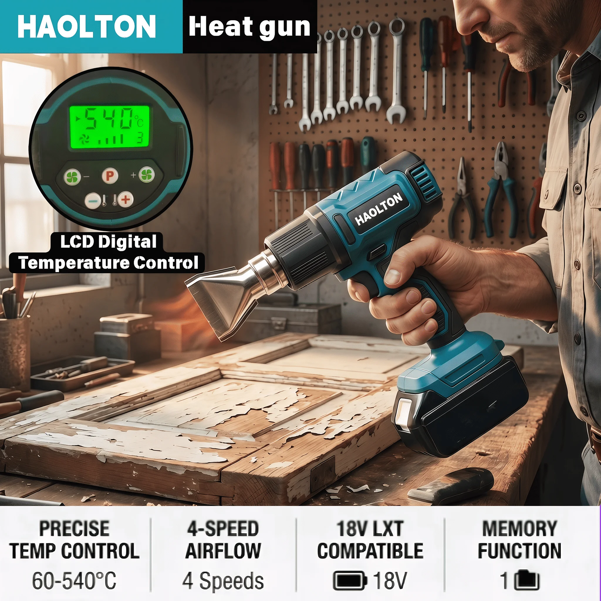 Cordless Heat Gun For Shrink Tubing - コードレスハンドヘルドワイヤレスヒートガン Max 990 ° F ヒートガン