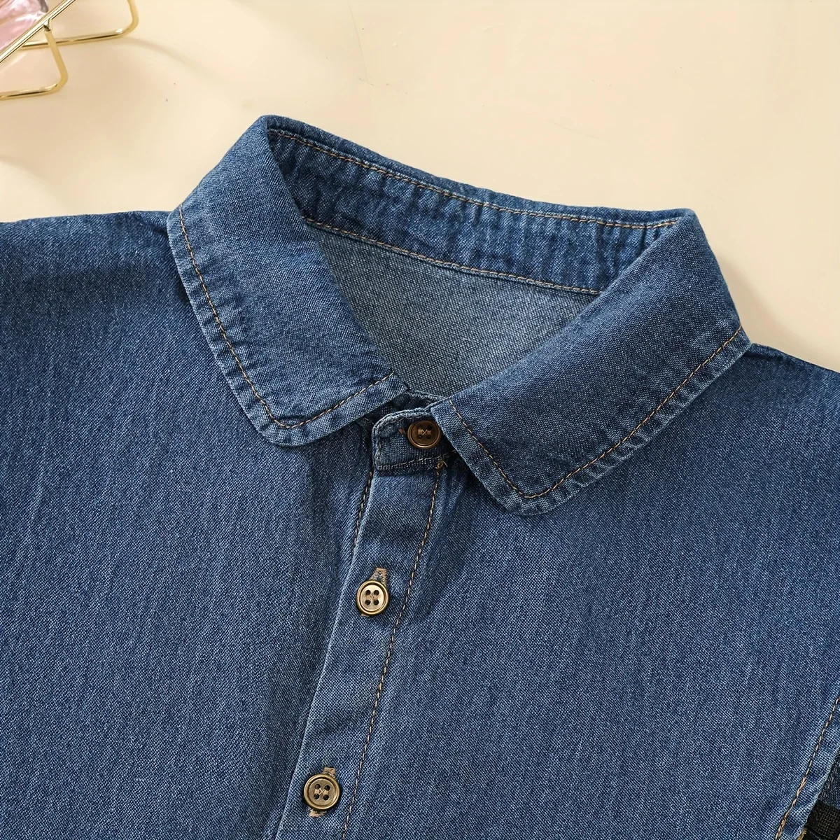 Colletto falso in denim elegante unisex Mezza camicia semplice tinta unita Colletto Dickey Colletto falso abbinato professionale