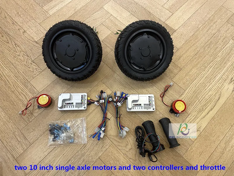 Combination sales 10 inch tyre single axle brushless non-gear scooter hub motors and two controllers and one throttle phub-10cos