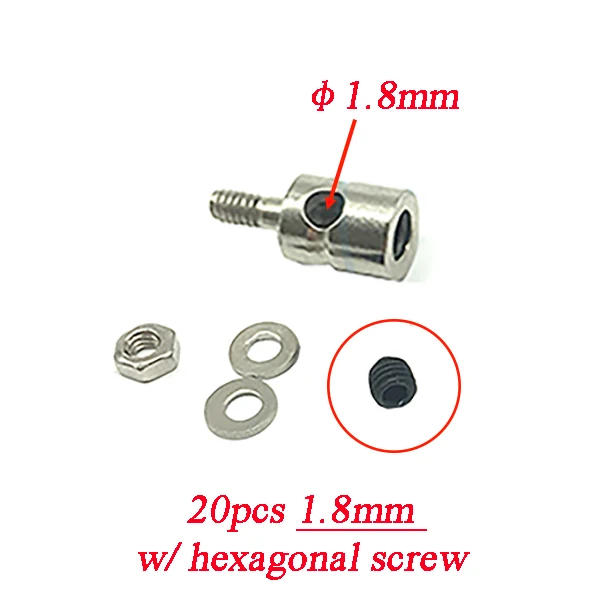 20PCS 1.3mm 1.8mm 2.1mm 3.1mm Stuurstang Connectors Linkage Stopper Quick Adjuster Positioner Servo Connector voor DIY RC Boten Deel