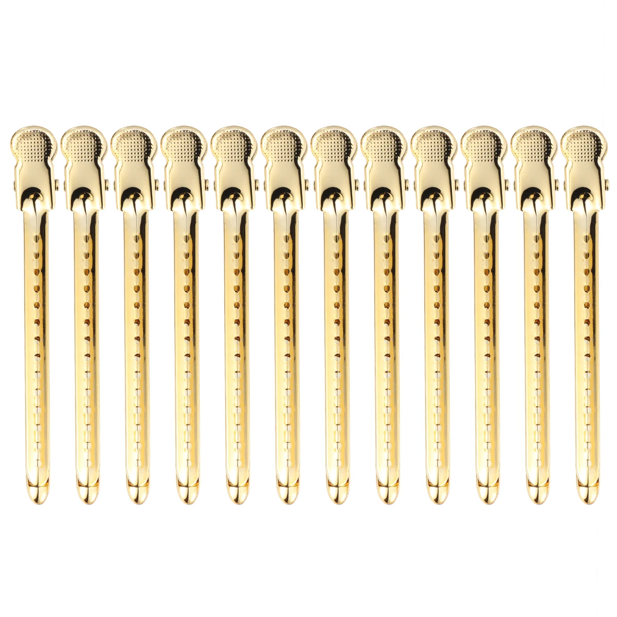 

12pcs Metal Hair Clip 9Cm Golden Stainless Steel Sectioning Clips For Salon Hair Styling Dying Cutting Hold Strong Grip Tool