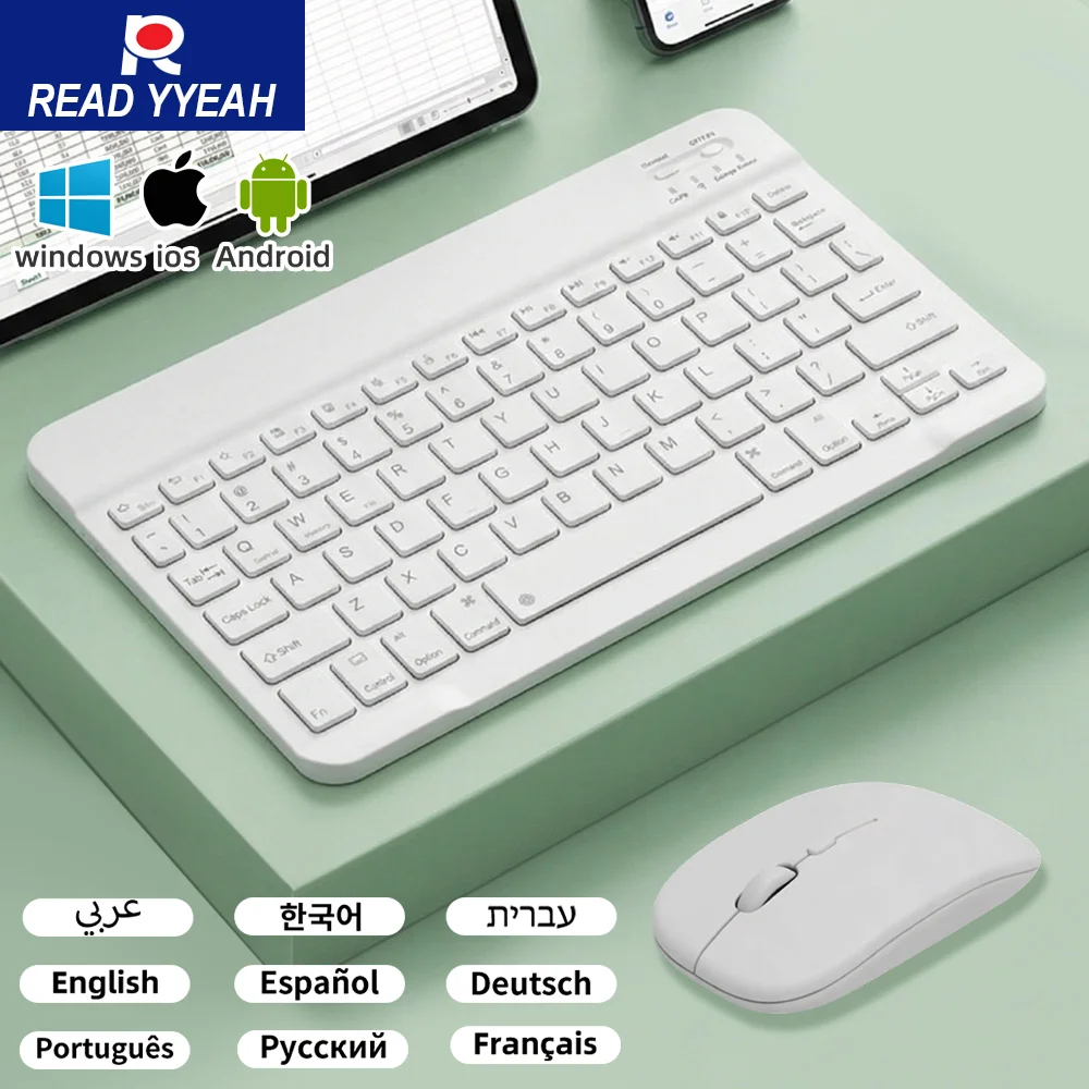 

Универсальная Bluetooth-клавиатура для iPad Air Pro Mini, беспроводная перезаряжаемая сенсорная английская клавиатура для телефонов Xiaomi, планшетов и ноутбуков