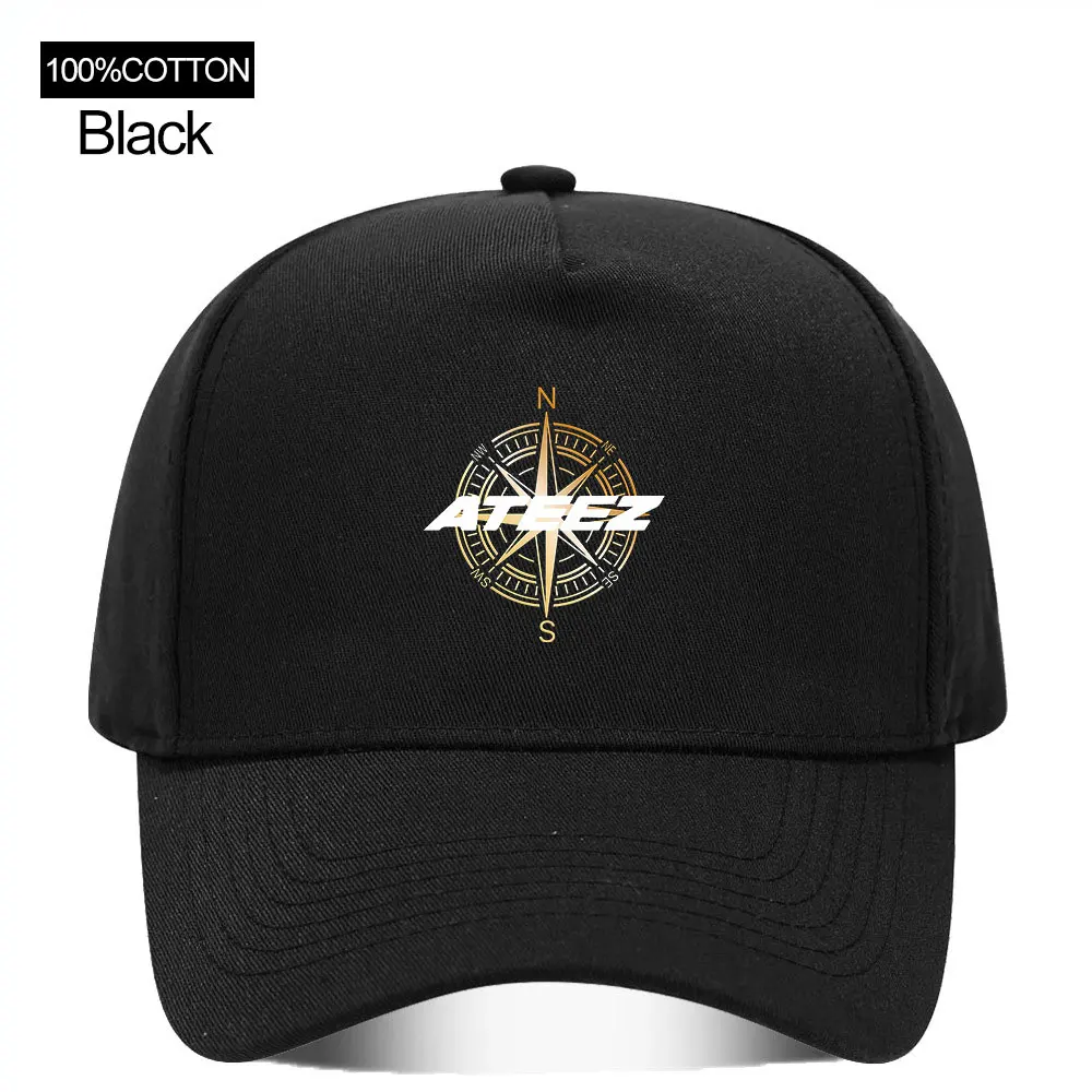 Kpop ATEEZ Compass Design Symbol Baseball Cap for Men and Women 100% Cotton Streetwear BOICE Hat Adjustable Size Outdoor Sports