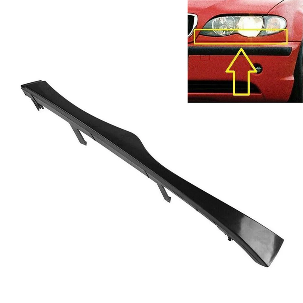 3X Front Under Headlight Molding Cover Trim Fit for -BMW E46 330I 330Xi 325I 325Xi 2001 - 2005 51137043409 51137043410