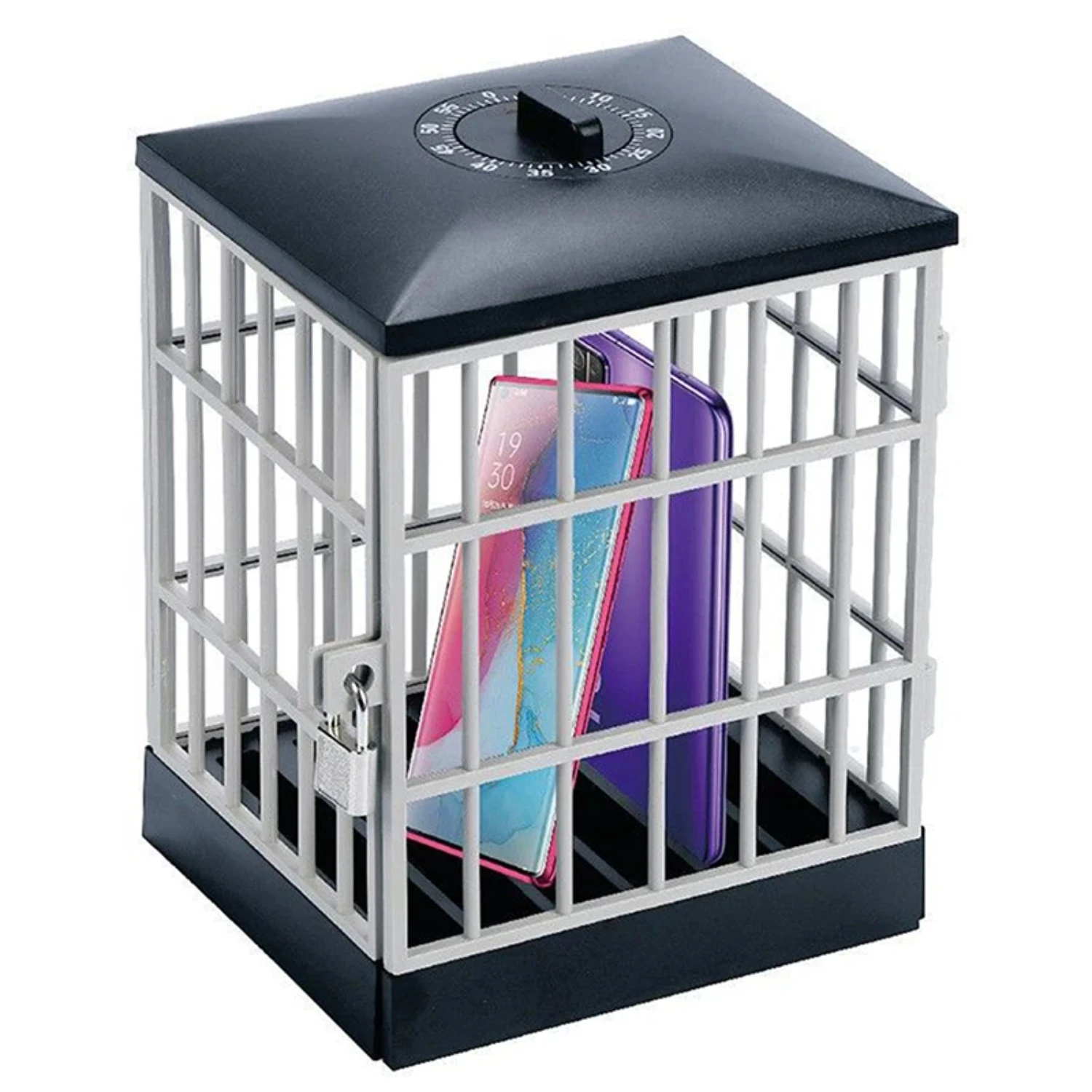 Creative Cell Phone Jail with Timer for Party Table Office - Lock up Your Cell Phone in this Unique Prison Cell Phone Box