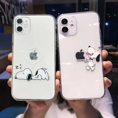 Cute Snoopy Y2K Case for Iphone 17 Air 16 15 14 13 12 Pro Max 16E Plus XS Max XR 13 Mini 7 8 SE 4 Clear Transparent Phone Cases