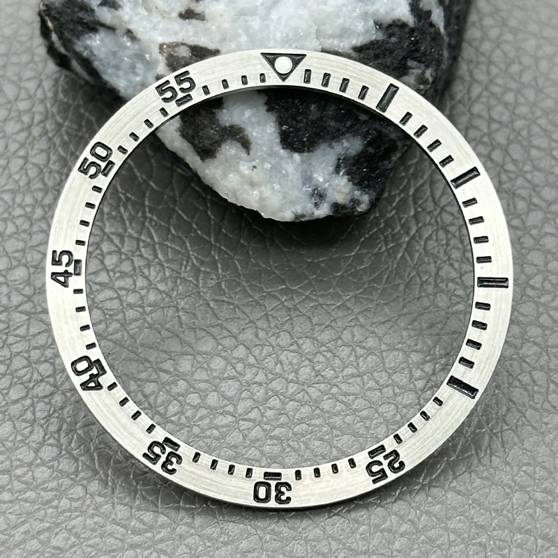 38 X 31.5 mm Stainless Steel Flat-Edge Bezel Insert SKX007 Bezel with Adhesive Strips Fit SKX/SRPD Turtle Case Replacement Ring