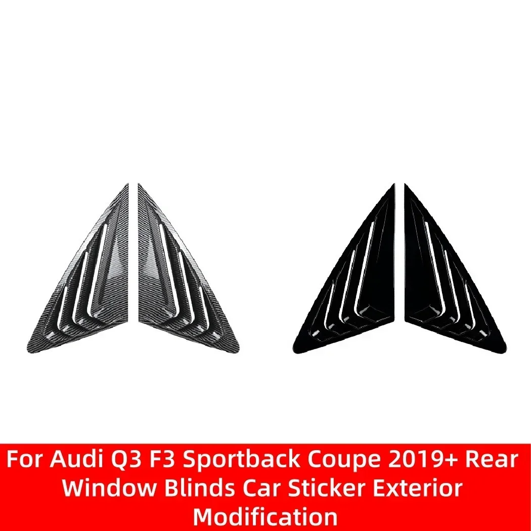 

For Audi Q3 Sportback F3 Sline 2019-2024 Rear Side Window Louvers Cover Air Vent Protection Shutters Shades Trim Car Stickers