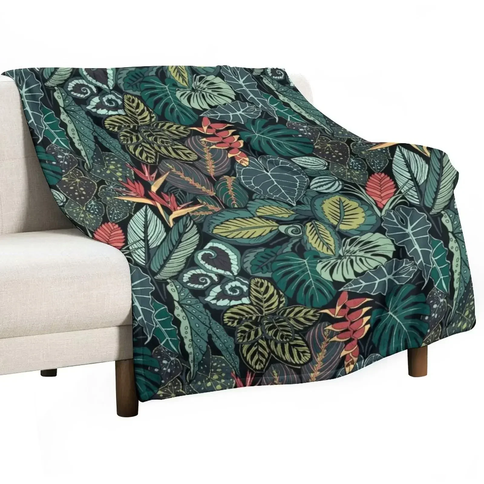 

Rainforest Leaves Throw Blanket anime Stuffeds warm for winter Soft Beds Blankets