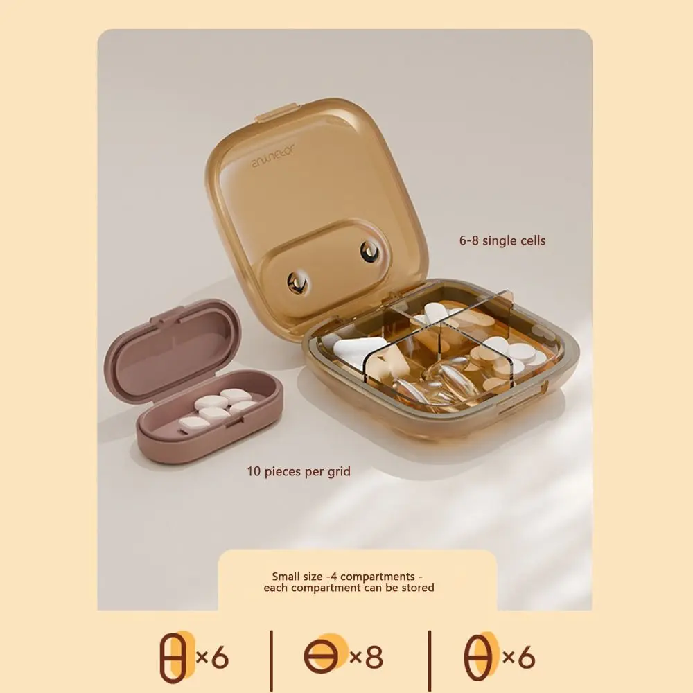 

Портативный мини-контейнер для таблеток, влагонепроницаемый, для путешествий и активного отдыха, органайзер для лекарств, диспенсер для таблеток