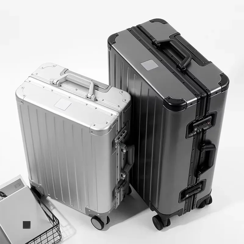 

100% Aluminum-magnesium Suitcase Travel Rolling Luggage Metal Alloy Trolley Case Suitcase Spinner Wheel TSA Lock Carry-On Cabins