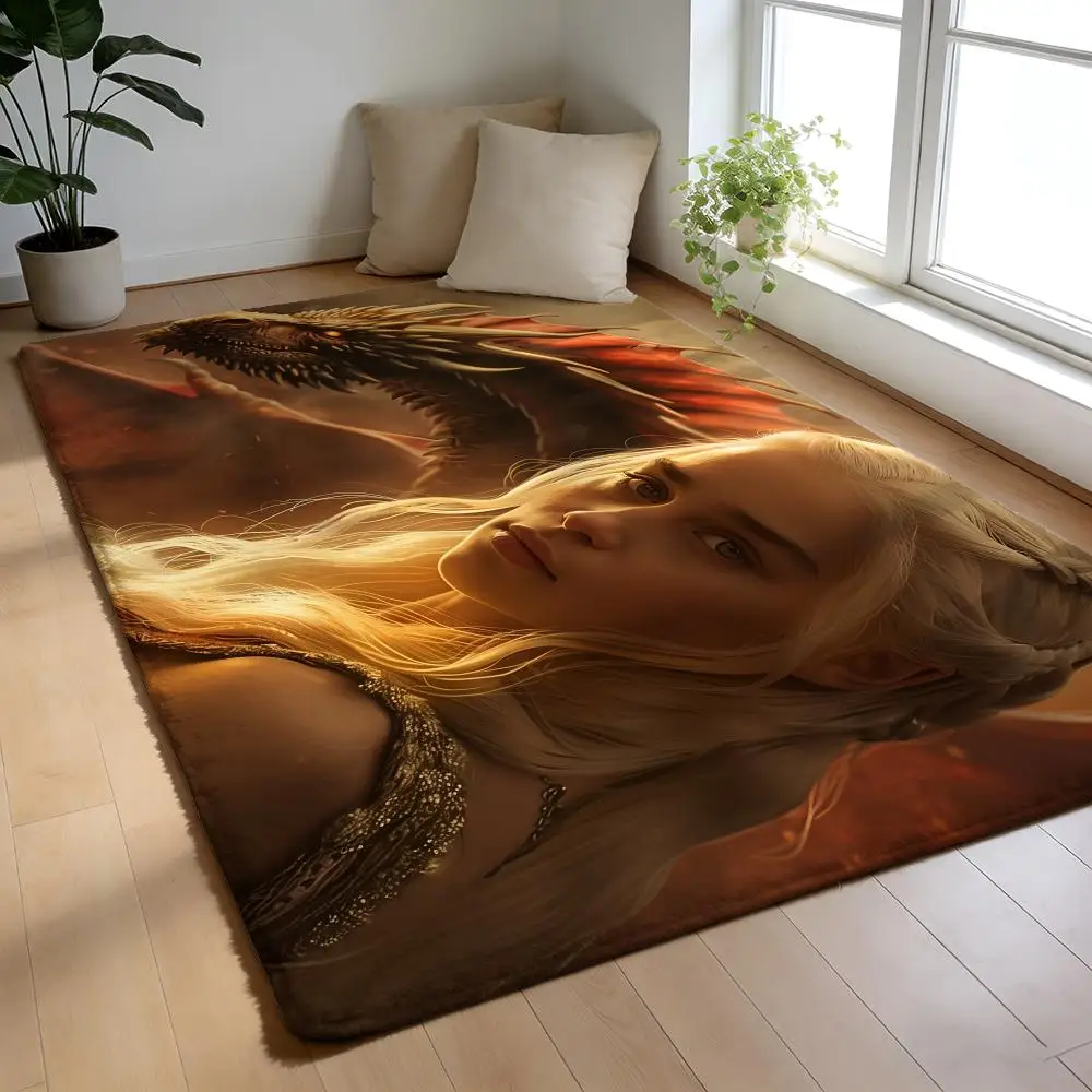 

Floor Mat Soft Flannel Rug Non-Slip Absorbent Mat for Bathroom Bedroom Home Decor Popular TV series G-Game of T-Thrones