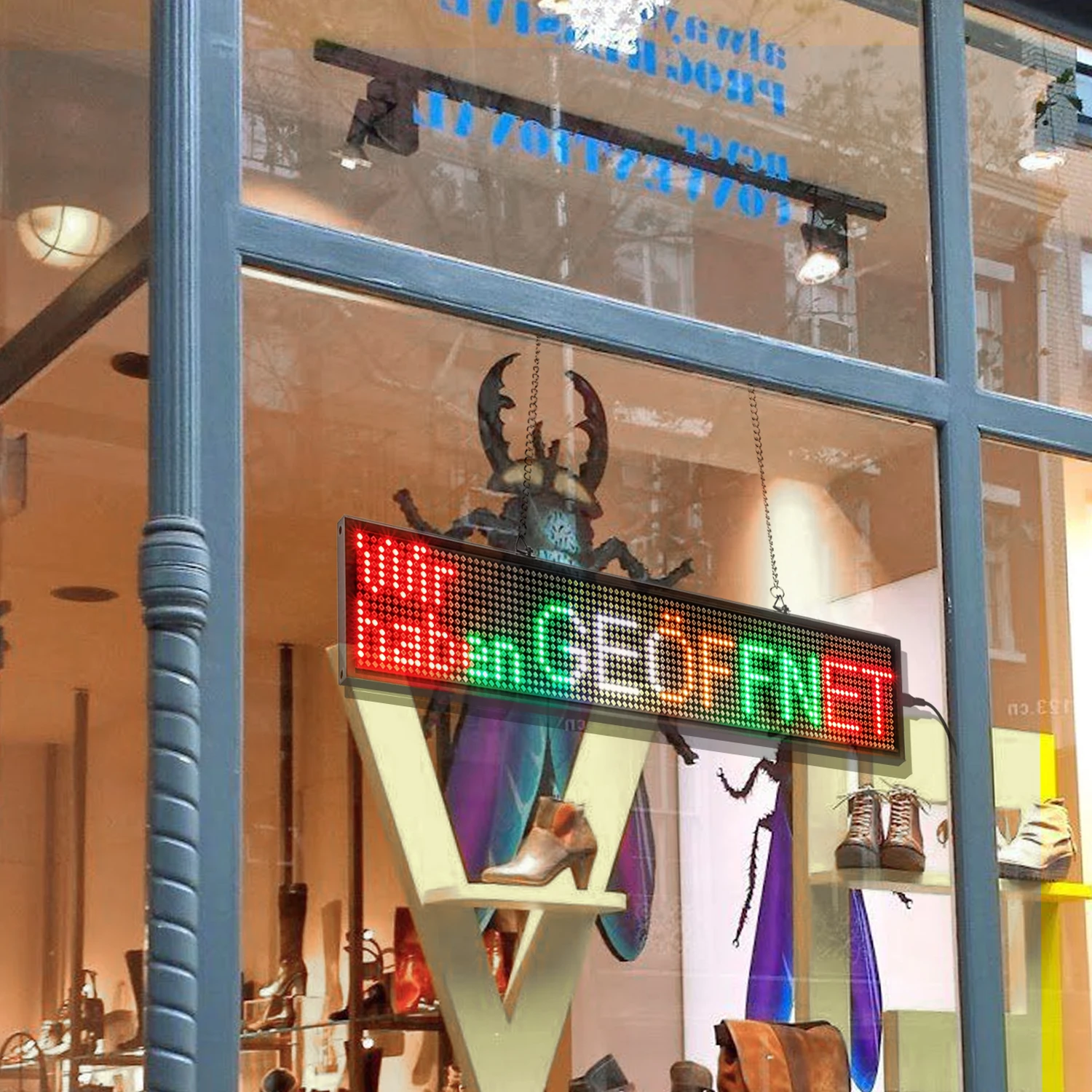 P5 50CM RGB 12V Car Led Sign Display 16*96 Pixel Advertising Panel Indoor  Window Scrolling Message Board Billboard Text Display