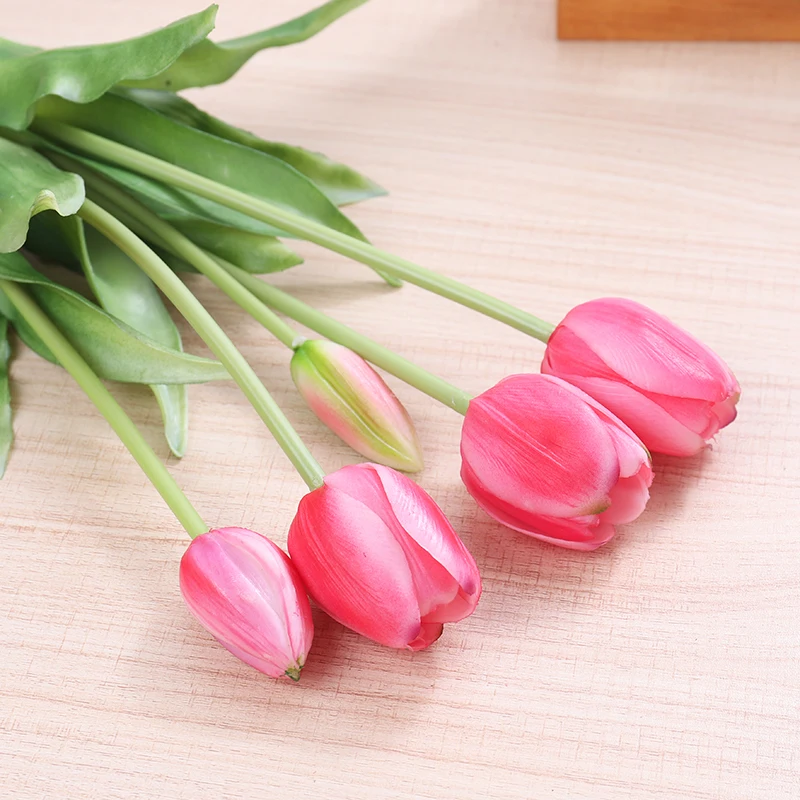 Kunsttulpen Realistische Siliconen Luxe Tulpenboeket Huis Kamer Vaas Arrangement Kunstmatige Bruiloft Tuin Kerstdecoratie