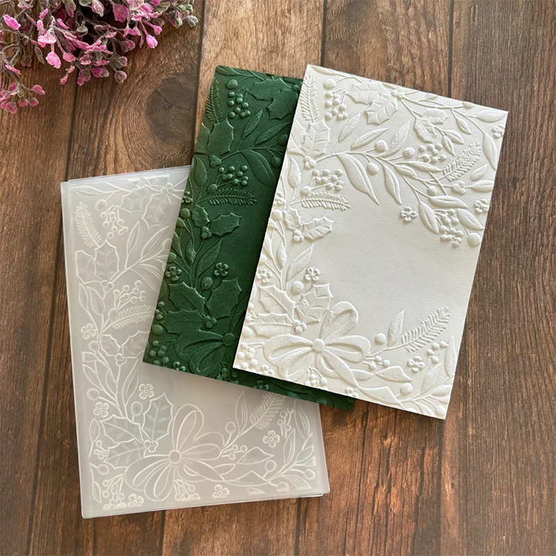 3D embossed folder for holiday flowers, transparent plastic template for holiday themes, suitable for handmade paper art project