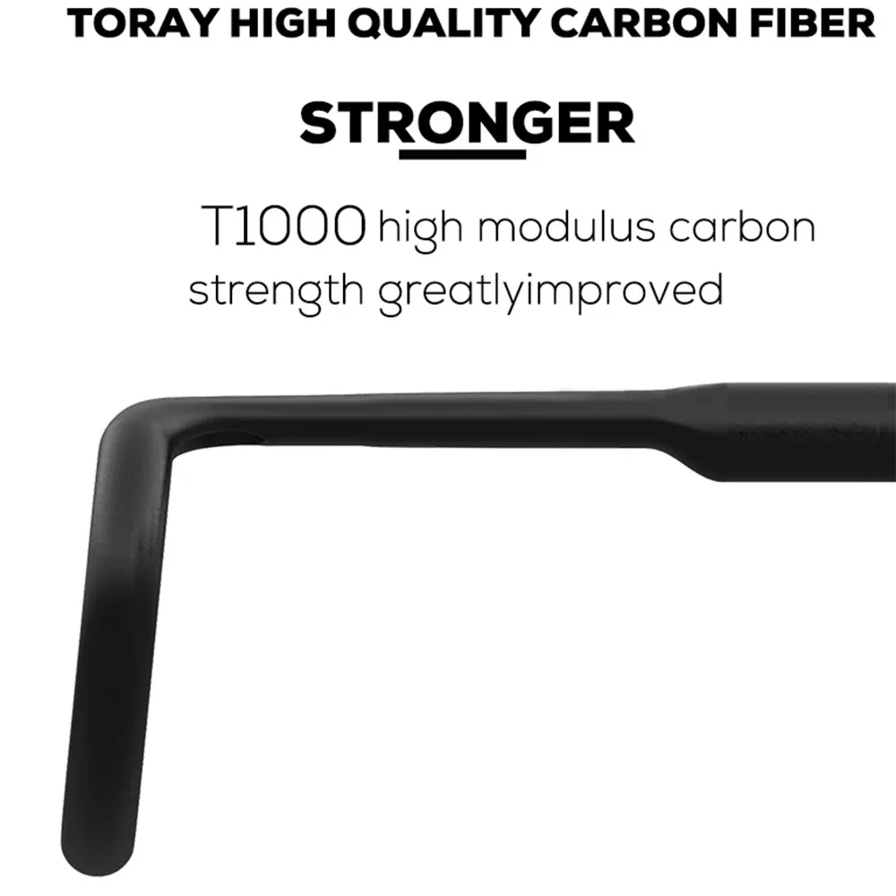 ULLICYC T1000 Road Handlebar 380mm/400mm/420mm/440mm Black Matt Fully Internal Routing Road Bicycle HandleBar the one image 4