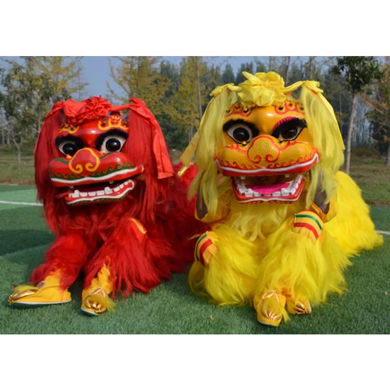 Lion Dance Props Awakening Lion Set Two Person Adult Smiling Face Activity Performance Costume