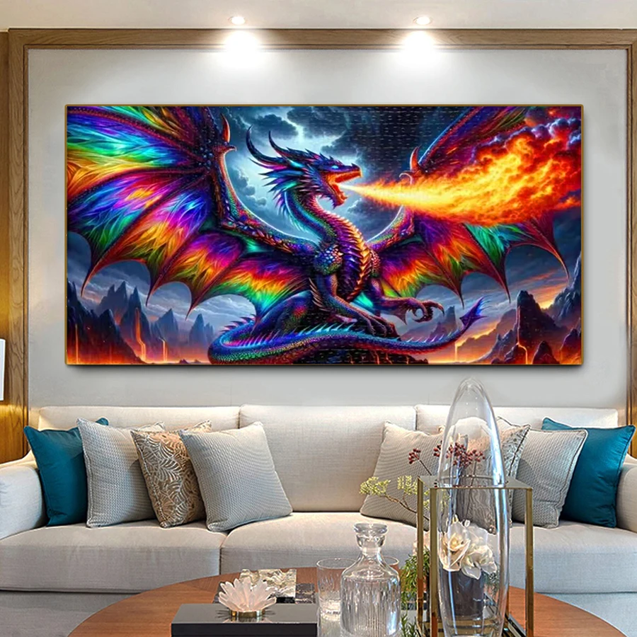 Fiery Dragon Amazing Mysterious Diamond Painting Full Square Round Diamond Mosaic Abstract Art Diy Cross Stitch Kits home decor