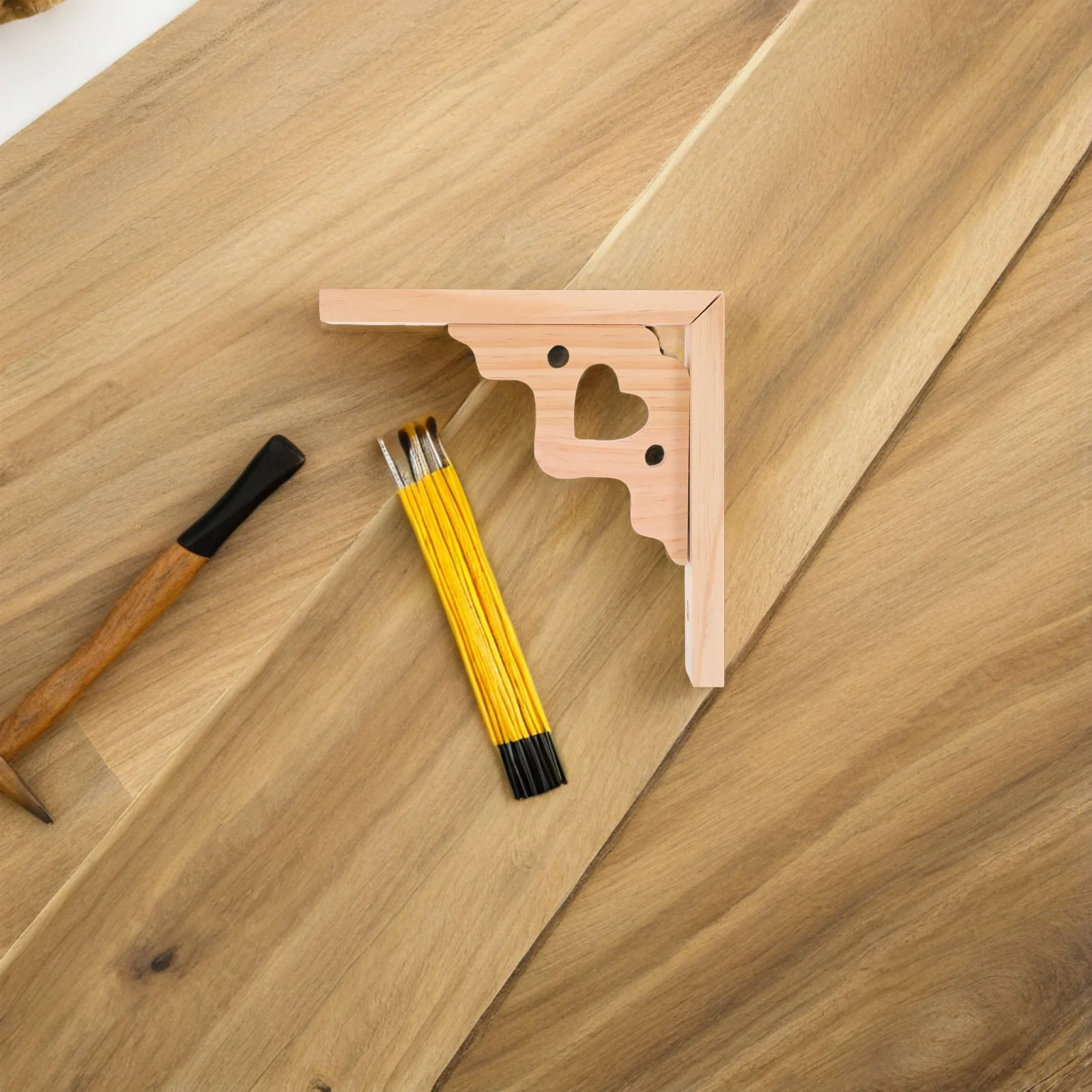 

Solid Wood Wall Shelves Brackets Triangle Shelf Floating Hardware Holders Decorative Wooden Material Warm Texture Space