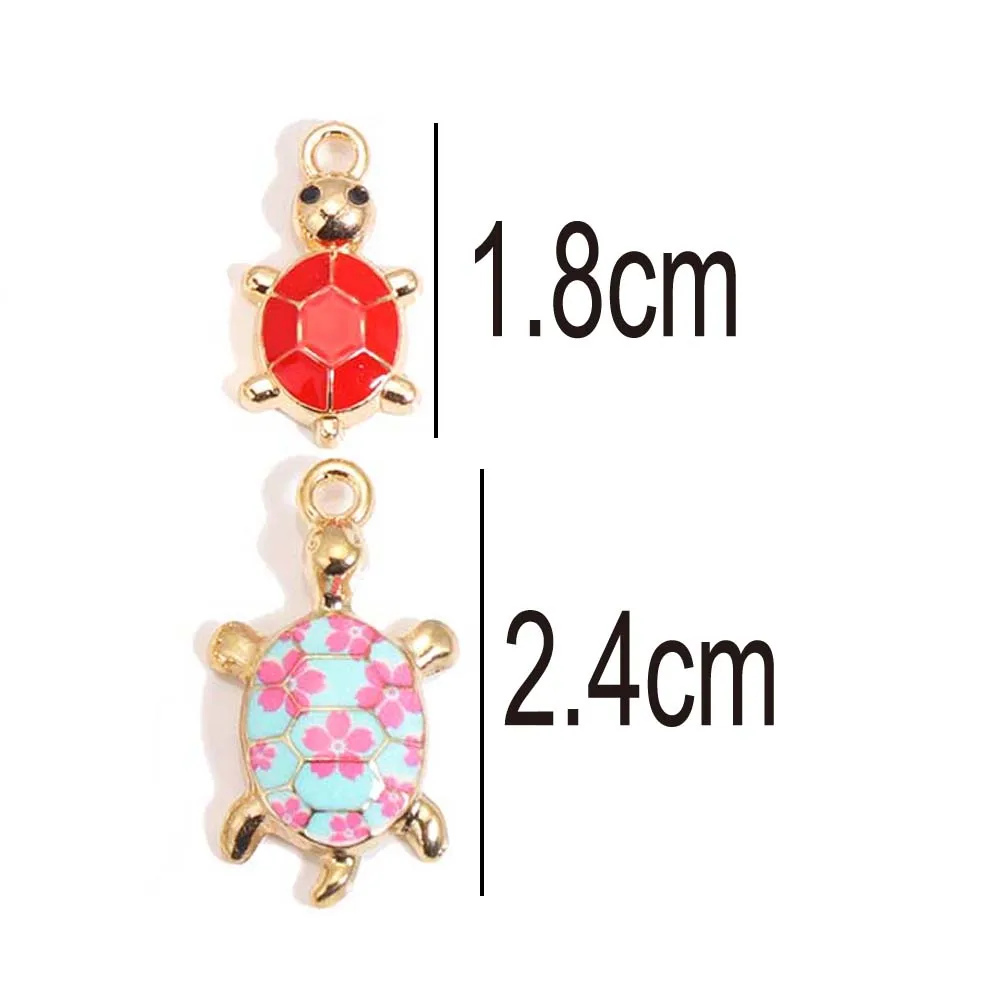 10Pcs Mixed Ocean Sea Turtle Charms Multicolor Enamel Animal Pendant DIY Handmade Jewellery Necklace Keychain Accessories Crafts image 4