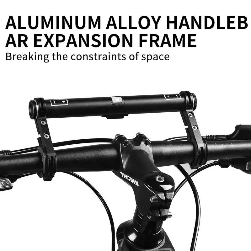ESLNF Verlängerungs-Aluminiumgriff Lenkerhalterung aus Legierung Fahrrad 4000mAh Wiederaufladbares Fahrrad mit Powerbank