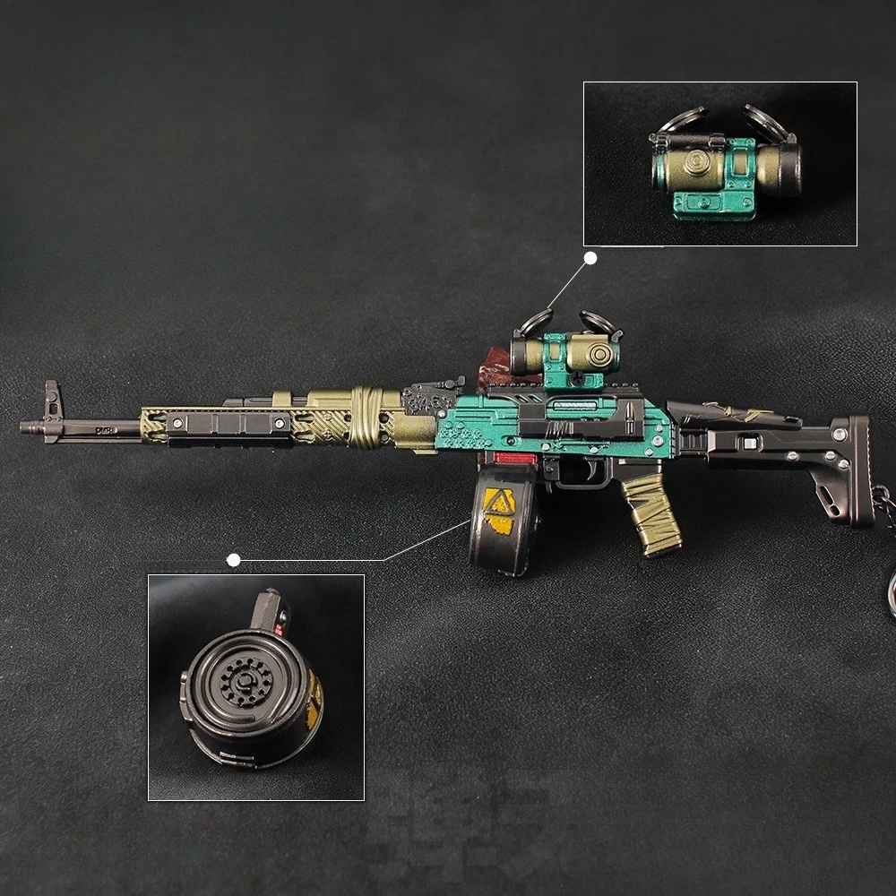 22 cm Delta Force AKM fusil d'assaut-Bullseye modèle pistolet porte-clés détachable vue jeu périphérique jouet pistolets artisanat ornement garçon cadeau