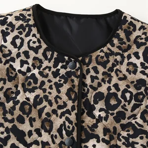 Zevity gepolsterte Baumwolle mit weiblicher Vintage-Leopard, langärmelige weibliche Hülse, Knöpfe, Freizeitmantel, Tops, CT6287, 2024 6 Hauptverkäufe Zevity Casacos - №3