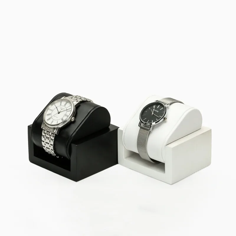 Collection de montres haut de gamme, boîte à bijoux, présentoir noir et blanc, support de montre-bracelet cool, étagère