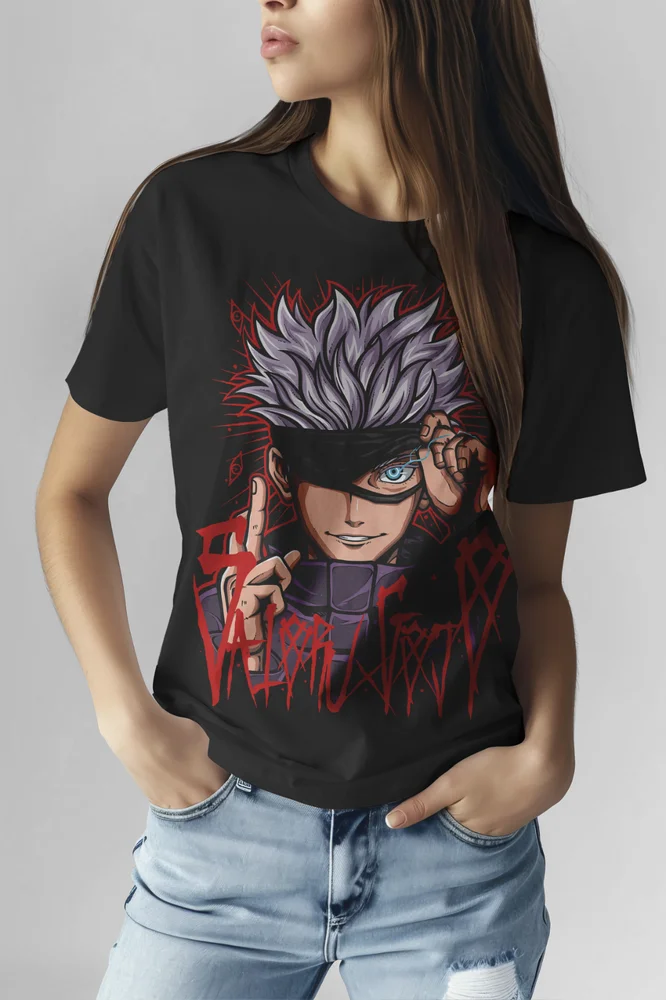 Gojo Satoru T-Shirt Jujutsu Kaisen Anime Horror Manga Gift Sweater Soft Tee