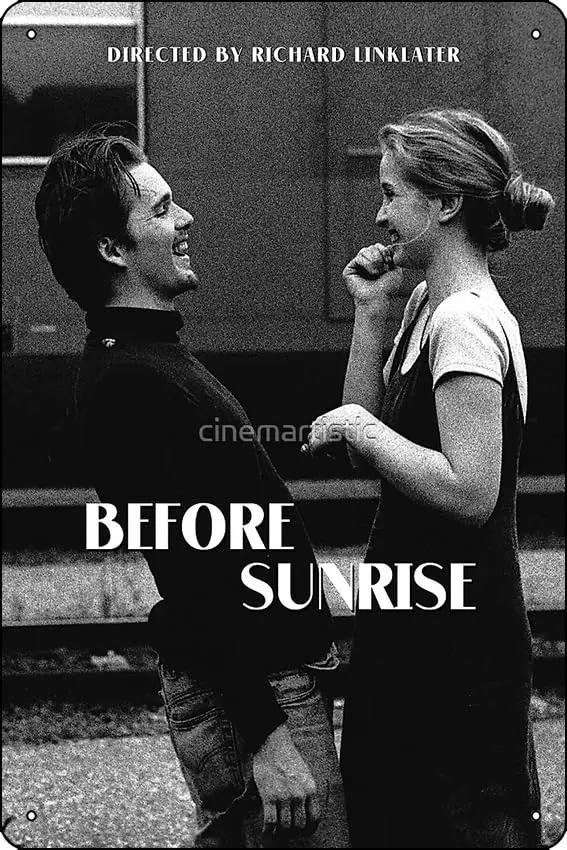 Before Sunrise Sunset Midnight Richard Linklater Julie Delpy Ethan Hawke Poster Metal Tin Sign Plaque Man Cave Wall  Wall Art De