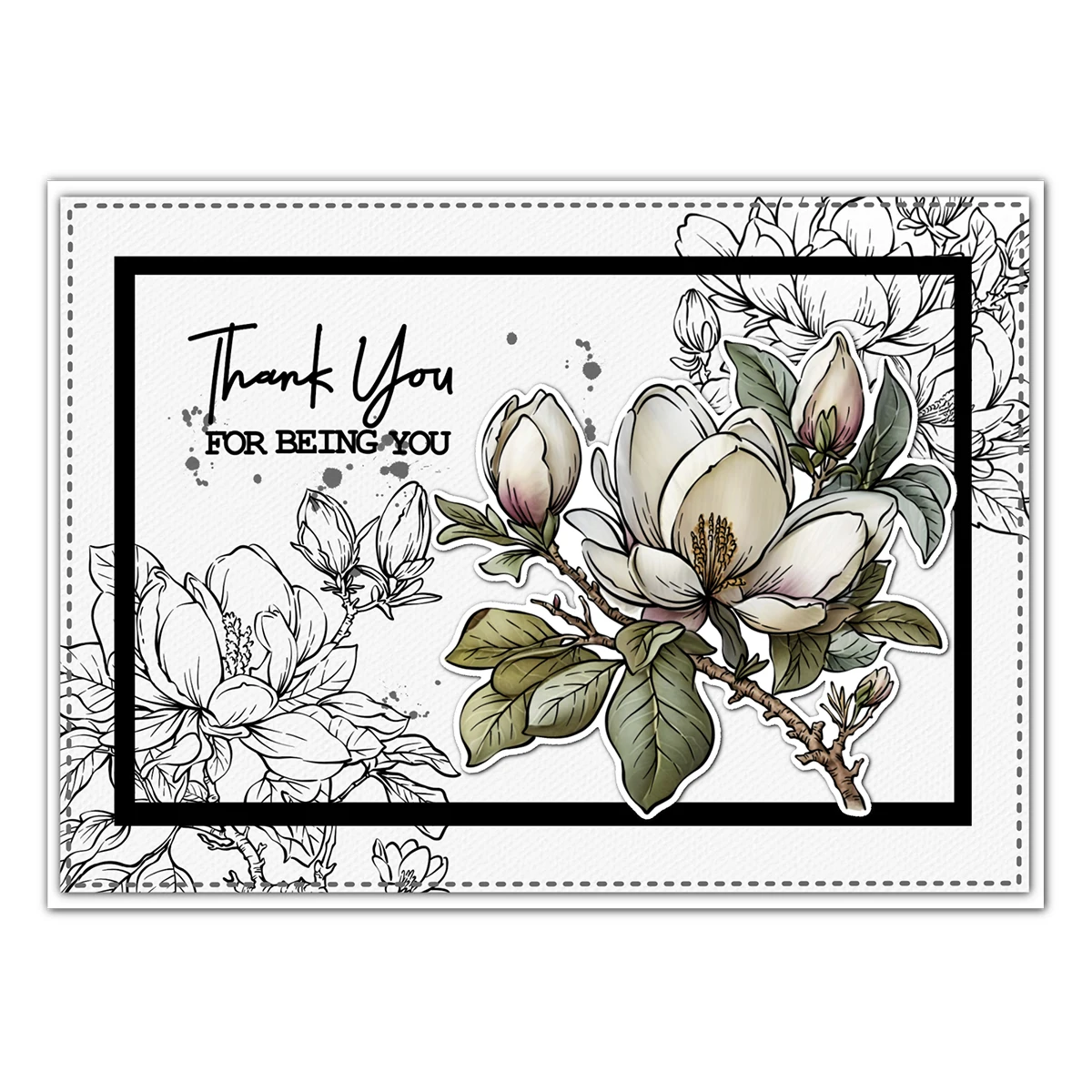 Mangocraft Spring Bloomed Flowers Magnolia Cutting Dies Clear Stamps DIY Scrapbooking Metal Dies Silicone Stamps For Cards Decor