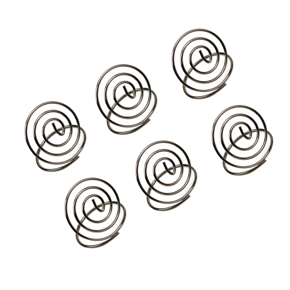 10 pcs Desktop Memo Clips Silver Spiral Base Heart Shape Holder For Table Number Menu Photo Paper Card Holders Office Wedding