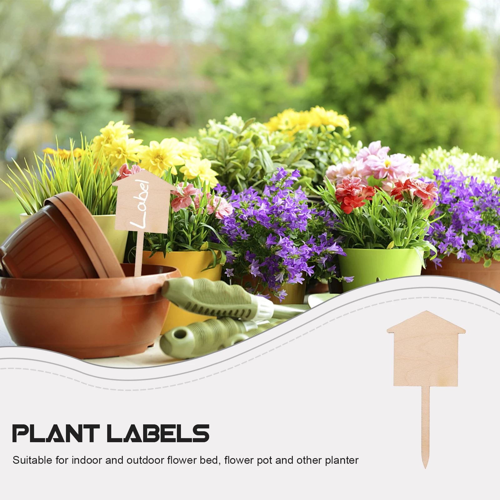 

50 Pcs Decorate Blank Label Decorations Decorative Garden Tag Wooden Plant Markers Vegetable Seedling Labels