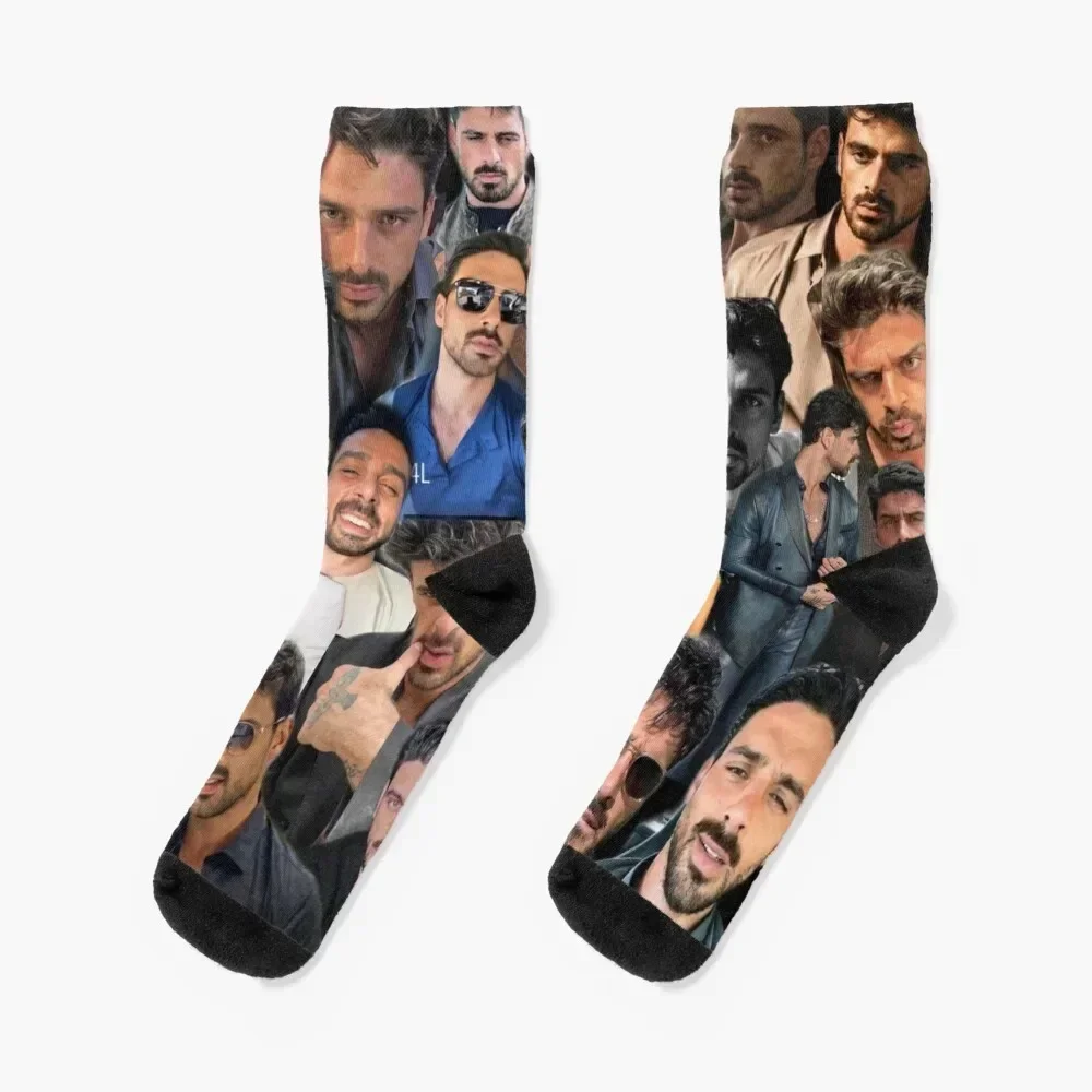 

Michele Morrone photo collage Socks loose gift winter luxury Luxury Woman Socks Men's