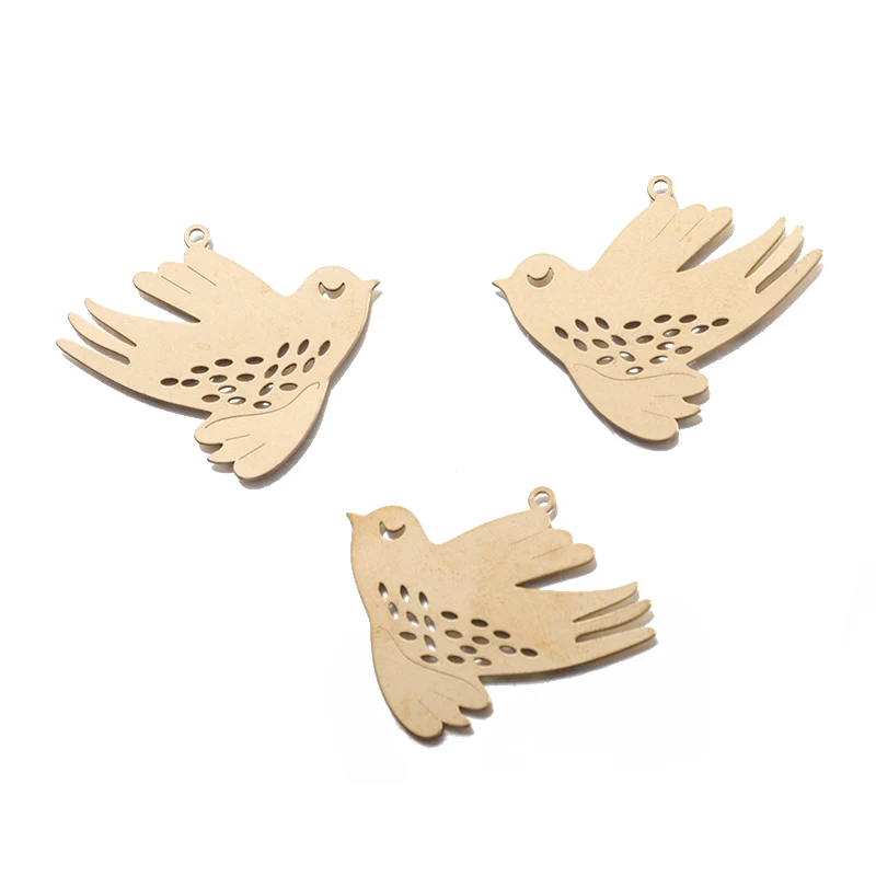 6pcs Raw Brass 30x25mm Peace Pigeon Dove Bird Charms For DIY Necklace Earrings Animals Charms Jewelry Making Accessories Crafts image 4