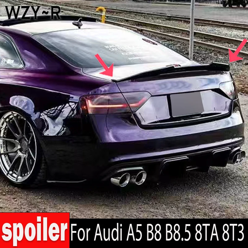 Suitable for Audi A5 B8 B8.5 8TA 8T3 09-16 2-door sport glass fiber primer pure carbon fiber material rear spoiler luggage wing