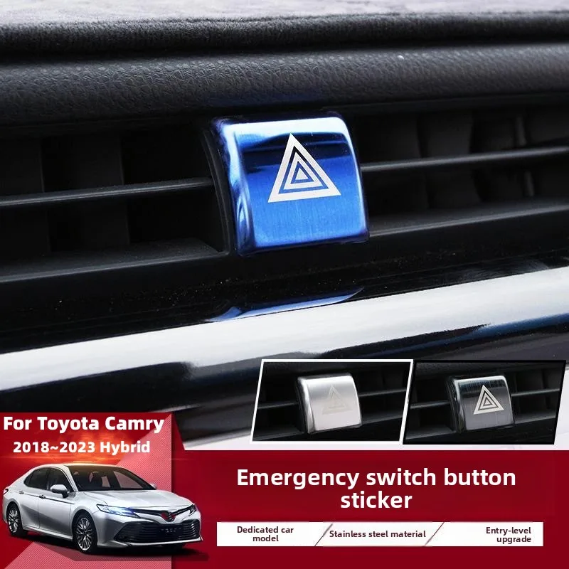 

Car One-click start Kit Gear Shift Panel Protective Sticker Emergency Light Trim Cover 2018~2023 Hybrid Camry 70 XV70 For Toyota